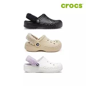 [크록스][크록스 정품] 바야 라인드 퍼즈 스트랩 클로그 공용 털샌들 206633 3종 택1