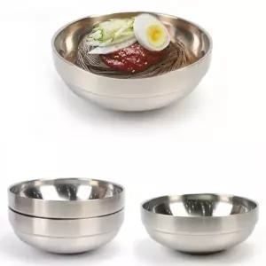 보온보냉 이중 스텐 물냉면 비빔냉면 냉면그릇 냉면기 면그릇 떡국 갈비탕 비빔밥 그릇 19.2cm 21cm