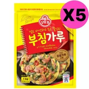 오뚜기 국산 찹쌀 부침가루 1kg 5개 바삭 튀김 쫄깃전
