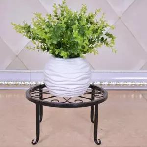 발코니 엔틱 철제 베란다 블랙 원형 화분받침대