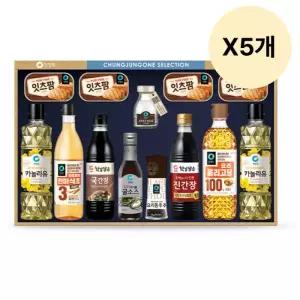 청정원 식용유 추석 선물세트 햄 간장 굴소스 X5개