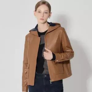 [르오트(LeOT)] 천연양가죽100 후드 레더 자켓-사이즈 55~77까지