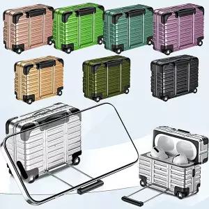 [유니커블]에어팟 4세대 프로2 특이한 캐리어 스탠드 하드 케이스 무선 이어폰 파우치