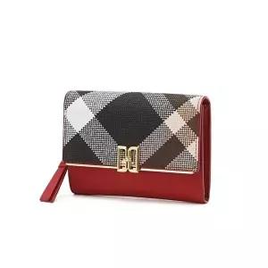 [닥스]닥스 액세서리 [TARTAN CHECK] 레드 타탄체크 DD로고 가죽 카드지갑  (DCHO5F363R2)