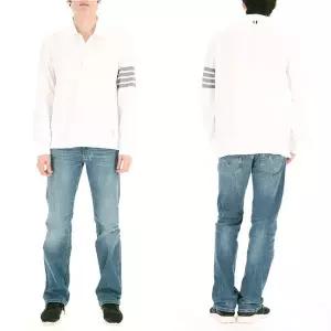 [톰브라운]사선완장 MJP137G 07976 100 톰브라운 루프탭 긴팔 폴로 티셔츠 피케 티셔츠 카라 티셔츠