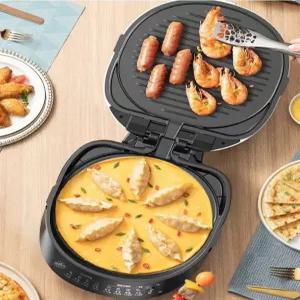가정용 전기팬 양면 가열 탈착식 대형 팬케이크 메이커 깊은 그릴 조리기