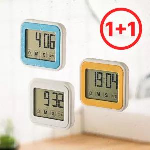 1+1 플라이토 디지털 타이머 욕실 흡착 생활 방수시계 다용도 무소음 화장실