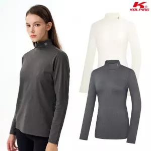 콜핑 0003TK422W 스판 기모 멜란지 이너 보온 여자 간절기 등산 목폴라티