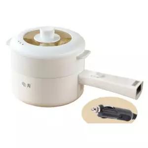 1 프라이팬 전용 시거잭 후라이팬 차량용 12V 110W-1m 화물차 꼬마차 2 차박 기계식-12V 전기프라이팬 냄비 흰색 차량