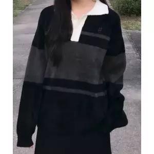 매장정품 빈트릴 BEENTRILL 헤어리 스트라이프 카라 니트(블랙) BA254KT003BK 164664