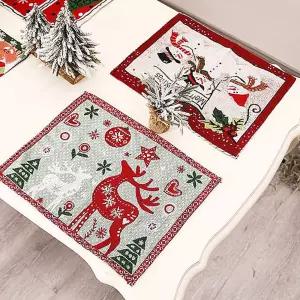 크리스마스 테이블 장식 자수 매트 북유럽 사각 식탁보/아이/어린이/어린이집/업소/오너먼트/유아용/이벤트