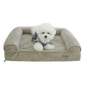 강아지 범퍼가드 침대 브라운 특대형 1P 극세사 쇼파 고양이쿠션