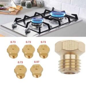 버너 가스 호브 Lpg 변환 키트 제트 노즐 프로판 인젝터 스토브 황동 깍지 액세서리 5 개
