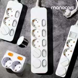 모노케어 안전 멀티탭 멀티콘센트 개별 스위치 접지 전기세절약 과부하 차단 1구 2구 3구 4구 5구 6구