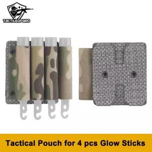 전술 글로우 스틱 주머니 4 개 Chemlight 홀더 보관 Molle 시스템 사냥 조끼 플레이트 캐리어 액세서리 가