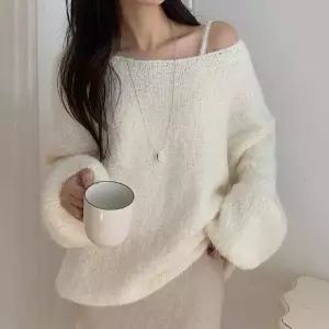 [코코블랑] 너츠 헤어리 루즈핏 니트