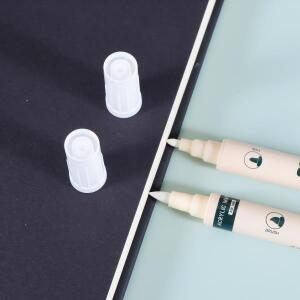 12pcs 화이트 아트 브러시 아크릴 흰색 페인트 마커 펜, 중간 바위 그림, 유리, 목재, 도자기에 적합