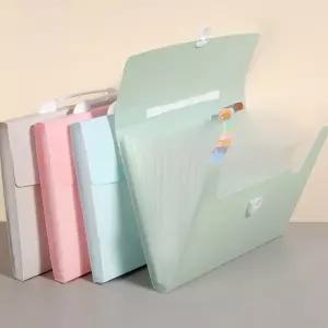 파스텔 A4 아코디언파일 손잡이 바인더 화일 파일철 대학생 사무용 클리어 서류정리 13칸