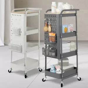 (무료배송) 우드베들레헴 이동식트레이 바퀴수납 선반트롤리 이동