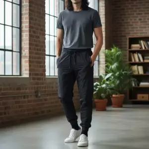 [리부] 기모바지 겨울바지 방한바지 작업복바지 편한바지 남자겨울바지 작업바지 기모조거팬츠 블랙 3XL