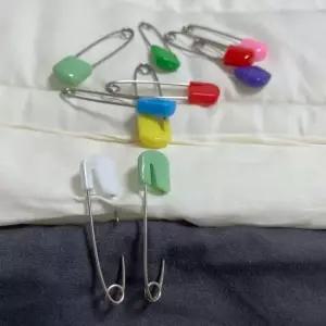 침대 이불고정 칼라 안전옷핀 중형 10P 이불옷핀 옷핀 컬러옷핀 바지허리옷핀 대형옷핀