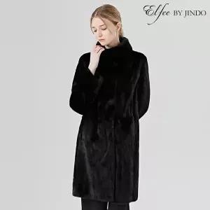 [진도모피]진도 Elfee 스킨 온 스킨 밍크 휘메일 코트(K9W3EC24)