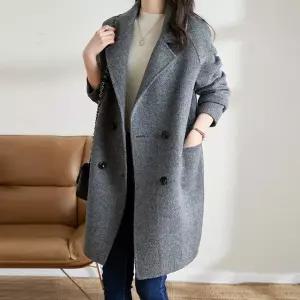 [블랙퀸][블랙퀸] 미트리 루즈핏 헤링본 하프코트 blk004069