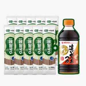[순솔X미쯔칸] 순솔 100% 메밀국수 100g 10봉 X 미쯔칸 농축쯔유 500ml 소바 세트