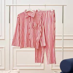 [모던하우스] 모던하우스 크리스마스 극세사 스트라이프 파자마 세트 핑크 L FS2125029