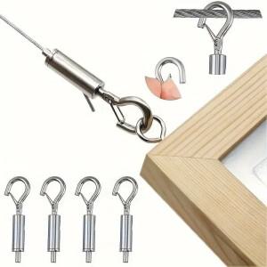 조절 가능한 자동 와이어 로프 스프링 훅 이미지 걸이용 사진 펜던트 거울 프레임 서스펜션 악세서리