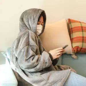 극세사 담요 입는 빅사이즈 망토 극세사 후드 담요 겨울 사무실 이불 무릎