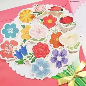 롤링페이퍼카드 대형 꽃다발 롤링페이퍼 카드 2P 은퇴 특별한 편지지