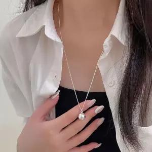 [골드스마일]여성 패션 포인트 롱 긴 목걸이 악세서리 실버 롱목걸이 학생목걸이