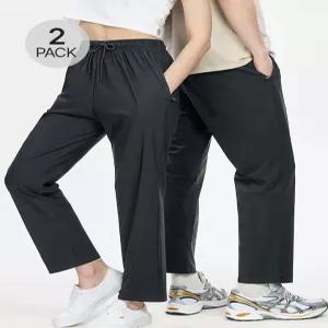 [파라고나][1+1] 2장세트 남여공용 컴포트 스판 9부 밴딩 팬츠 B24P106