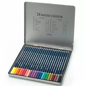 수채 24색 연필 미술전문가용색연필 틴케이스 얇은 스케치 컬러링북 컬러링 문화24색 세트