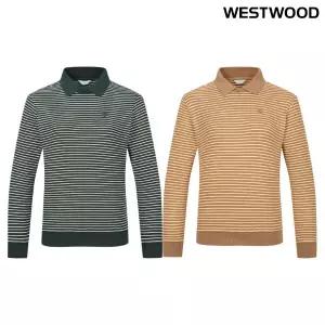 [대구백화점] [웨스트우드]우먼 세미 크롭 스트라이프 폴로 티셔(WO4WCTP448)