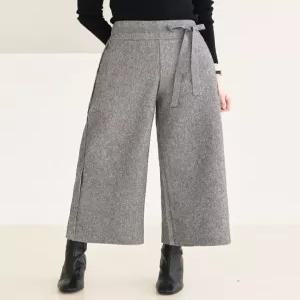 [WPBG]리본 벨트 와이드 하이웨이스트 큐롯 팬츠_4color