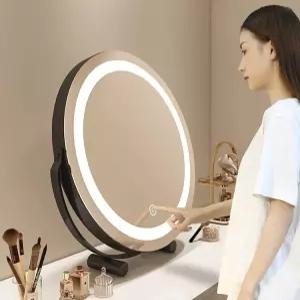 화장대 조명 거울 원형 탁상용 메이크업 LED