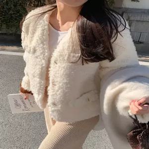 [모어오브]머랭 양털 코트 퍼 숏코트 아우터