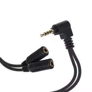 BD042 Coms 스테레오4극2분배케이블,젠더,10cm,AUX,ST3.5MaletoST3.5Femalex2