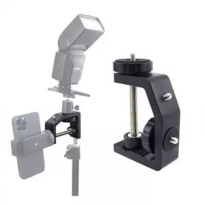 카메라 C자형 클램프 나사 마운트 플래시 LED 라이트 미러리스 스마트폰 조명 영상 DSLR 송신기