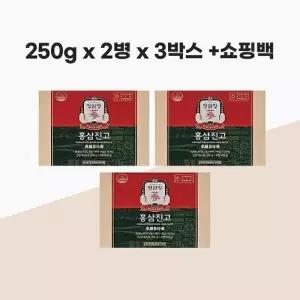 정관장 홍삼진고 250g 2병 x 3박스+쇼핑백 홍삼진액 홍삼농축액 떠먹는홍삼 부모님선물