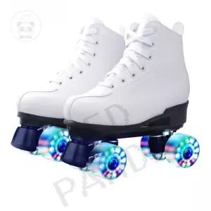 스케이트 신발 바퀴 타입 화이트 플래시 롤러 휠 롤러장 입문용 레드판다몰 스포츠 4륜 슈즈 실내