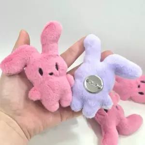 [골드스마일]토끼 데이 시크한 브로치 기본 복실복실 털인형