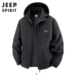JEEP SPIRIT 남성 바람막이 점퍼 겨울 후드 플리스 집업 재킷