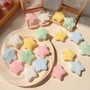 (색상 1. 핑크,2. 옐로우,3. 블루,4. 그린,5. 화이트)겨울 퍼 헤어집게 포인트 별 핀