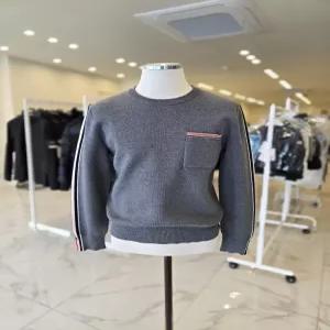 밀라노 스티치 크루넥 풀오버 울 니트 그레이 MKA367A Y1002 035