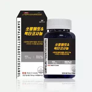 웨이팜 쏘팔메토 옥타코사놀 750mg 60캡슐 전립선건강 잔뇨감 전립선영양제