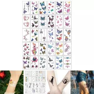 나비 지워지는 타투스티커 문신 헤나 패션/컬러타투/컬러스티커/다양한나비디자인/페이스/바디용/행사용품