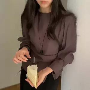 [코코블랑] [코코메이드]뮤트 다이닝 랩 블라우스